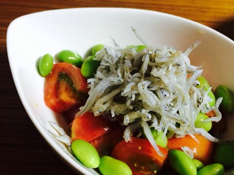 トマトと枝豆としらすの和え物☆すだち風味